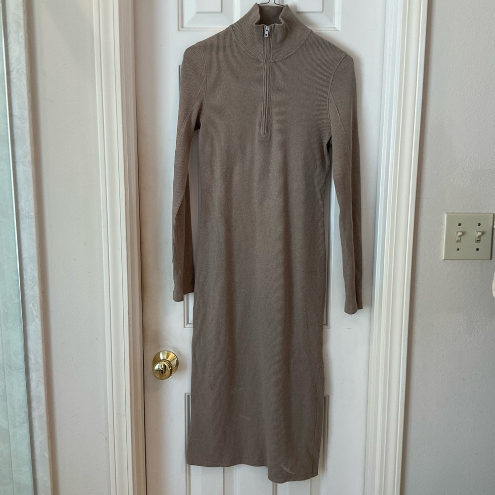 NWOT $275 Rag & Bone Laila Zip Dress In Camel Heather Size: S - Picture 5 of 14